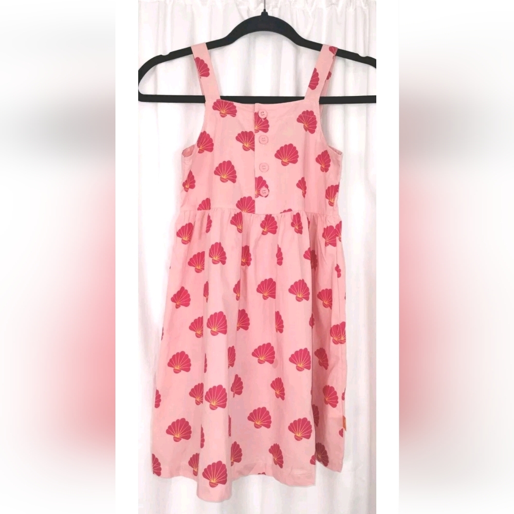 Wynken Girl's Dress Pink And Red Scalloped Dress Size 8Y